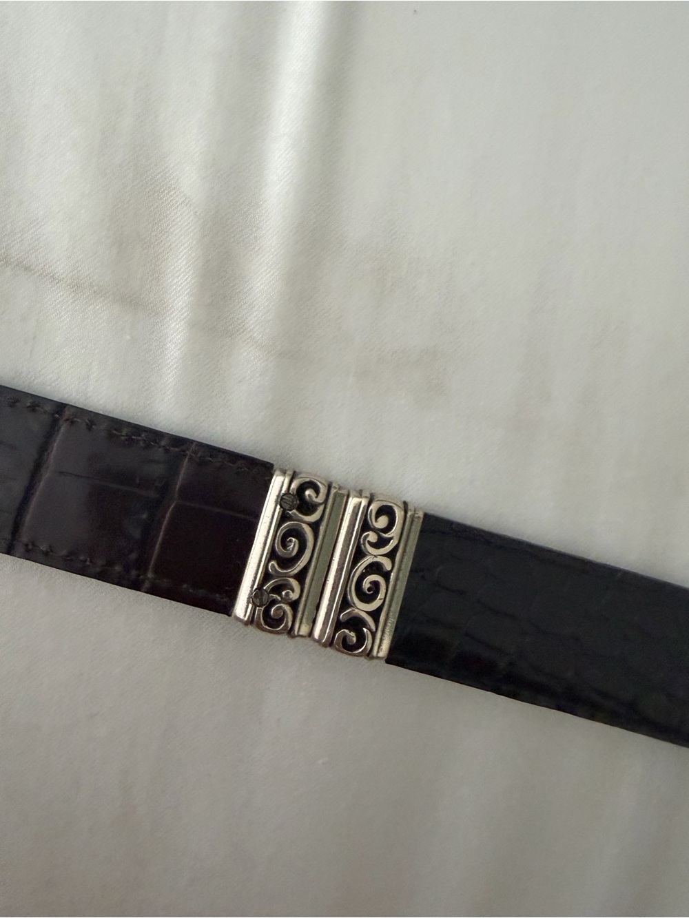 Brighton Belt 43100 Sz M/30 Brown Black Leather Reversible Silver - Picture 9 of 11